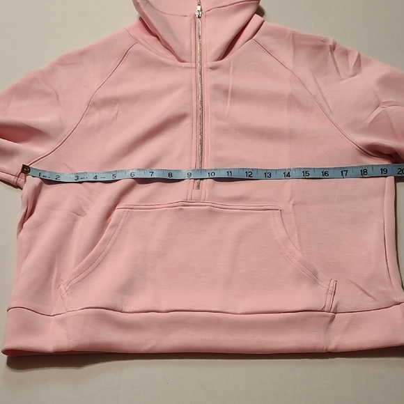 Mangopop Pink Women's Half-Zip Versatile Pullover NWT Medium Kangroo Pockets - Picture 5 of 12